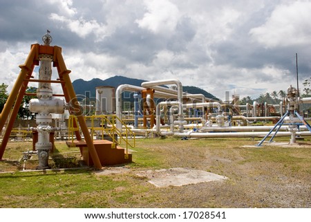 active geothermal wells that supply steam to a power facility