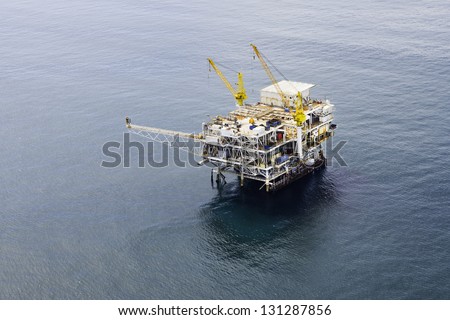 Oil Drilling Platform Aerial View