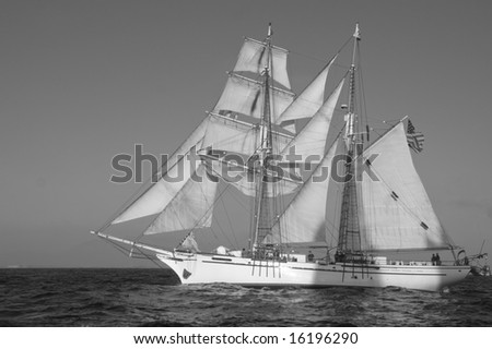 Tall Ship Black and White