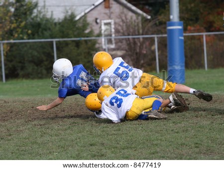 Football Tackle in Endzone
