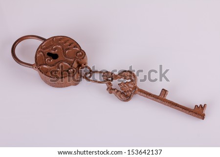 Ancient key with the lock