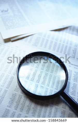 Magnifying glass on the document