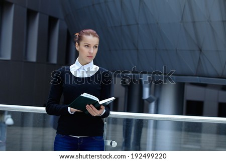 woman with notebook