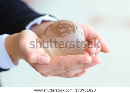 glass ball in the hand