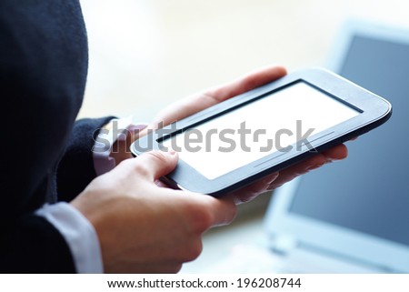 woman with pc tablet