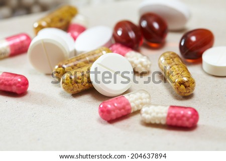 macro shots of tablets and capsules