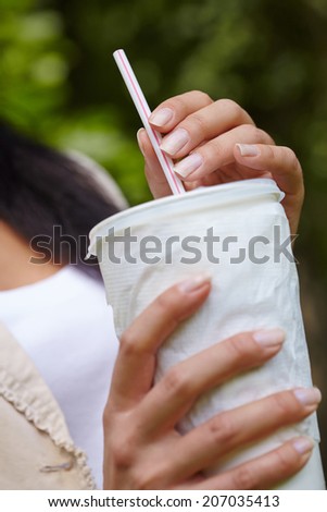 woman with drink