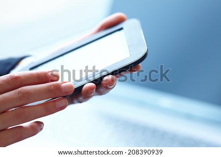 woman with pc tablet