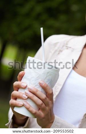 woman with drink