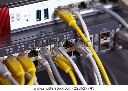 network cables connected to switch