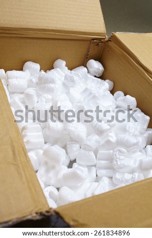 packing box with white packaging filling