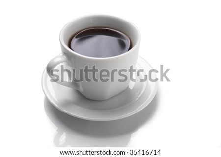 Perfect white coffee cup   on white