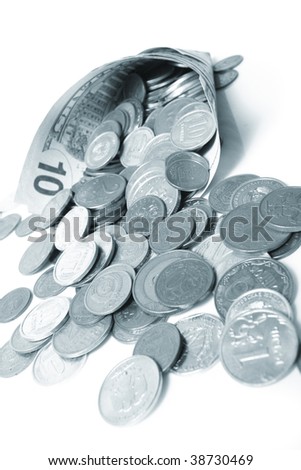 horn from dollar denominations with fine coins