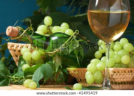 Wine glass with bottle for wine tasting