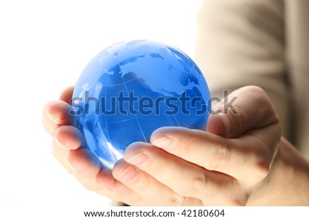 world in hand and global internet and business