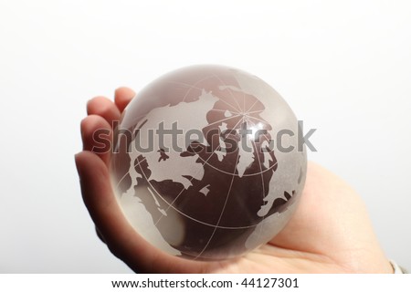 world in hand and global internet and business