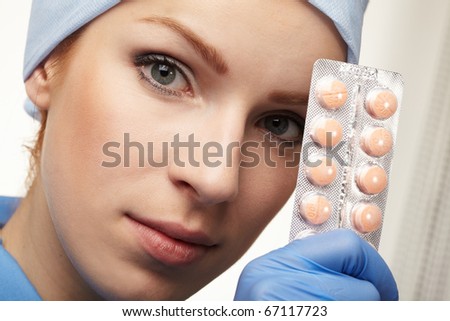 medical doctor with pills
