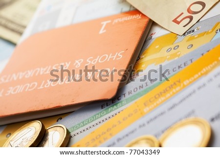 fly tickets and money