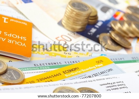 fly tickets and money
