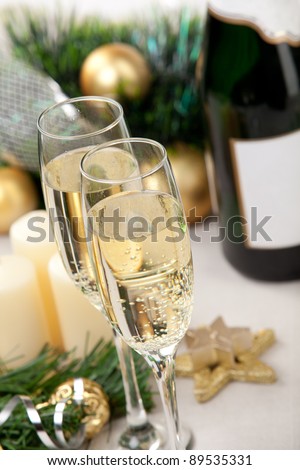 Glasses of champagne at New Year\'s Eve
