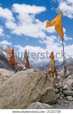 Worship place by source of Ganga river in Indian Himalayas.