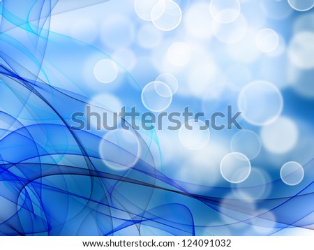 Smooth waves from tones of blue on a white background