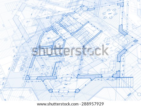 Architecture design: blueprint - vector illustration