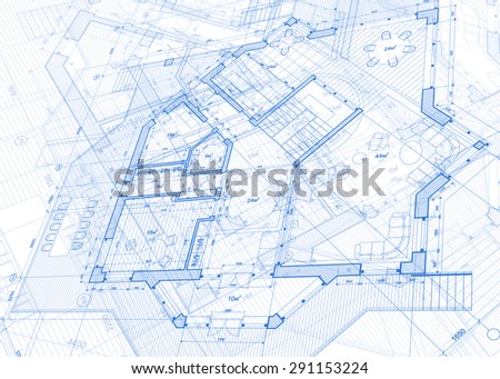 Architecture design: blueprint - house plans illustration