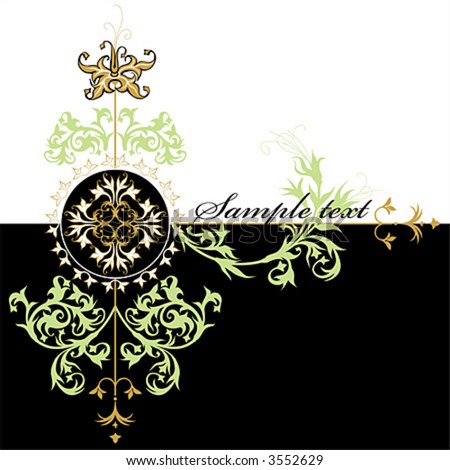 Designs Of Flowers In Black And White. vintage design - flowers