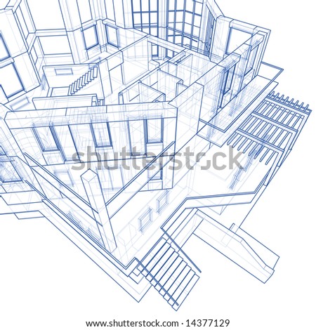 architecture blueprint: house technical draw