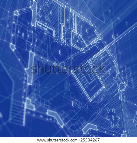 Blueprint - Architecture House Plan Background Stock Photo 25534267 ...