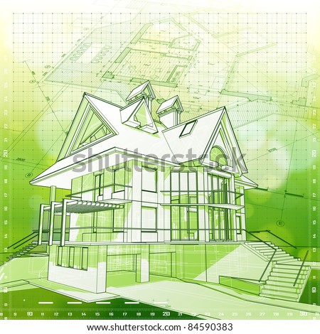 Architectural Design House Plans on Ecology Architecture Design  House  Plans   Green Bokeh Background