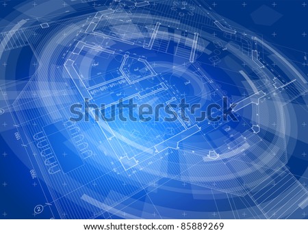 Technical Architecture on Architecture Design Blueprint House Plan Blue Technology Radial