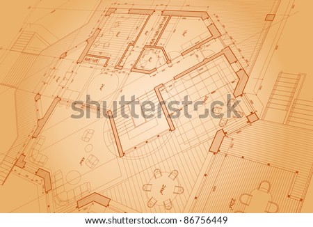 House plan: vector blueprint. Bitmap copy my vector 42270409