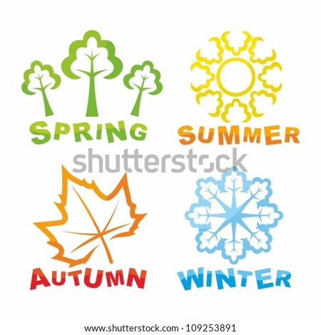 Colorful seasons icons