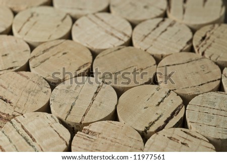 horizontal composition of cork tops