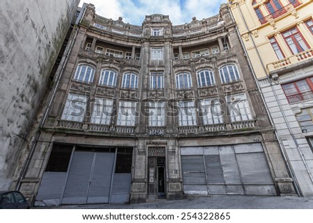 Porto, Portugal. January 5, 2015: The old headquarters of the world famous soccer team of Futebol Clube do Porto, in General Humberto Delgado Square, near the Aliados Avenue.