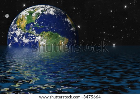 Drowning Earth due to Global Warming and Greenhouse Effect
