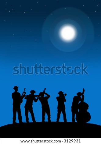 Music. A jazz under the moon.