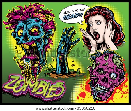 Zombie Comic Set Zombie Comic Set