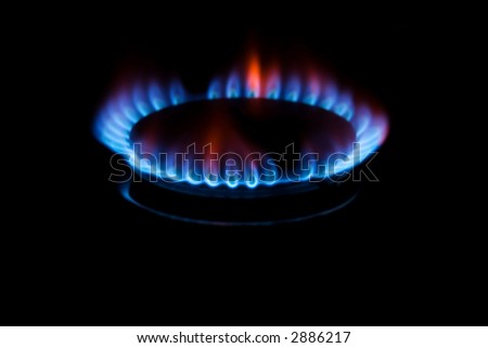gas ring flame in darkness
