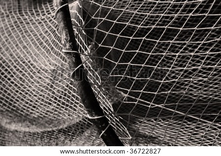 black and white abstract fishing net background
