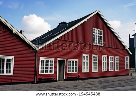 Big red wooden house