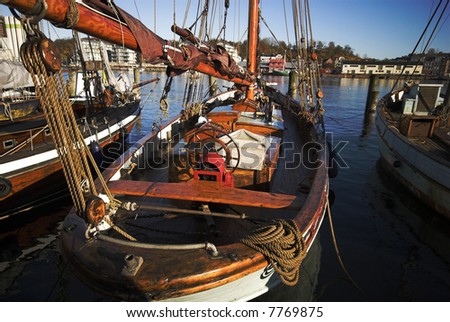 Old wooden ships and boats – Flensburg near Danish border.