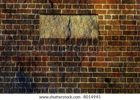 Sandy profile with brick wall from big house