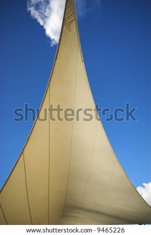 Outside sail canvas construction as sun protection - At Full Sail