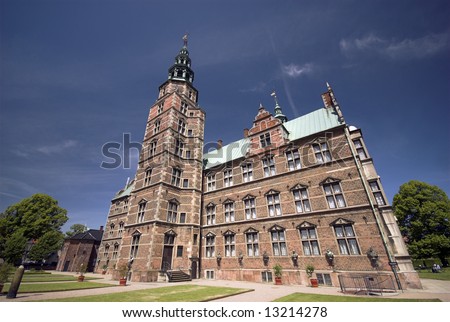 Royal Rosenborg Castle in Copenhagen, Denmark – Danish Crown Jewels are kept here. The castle was originally built as a country summerhouse – Year 1606.