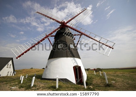 Danish Windmill. Old restored windmill on Danish island