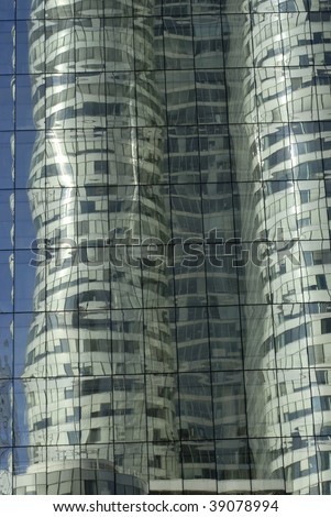 Abstract office building exterior in Paris.