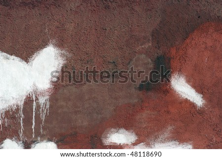 Danish grungy red and white wall.
